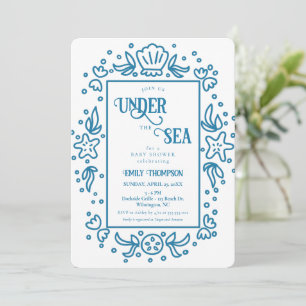 Invitation Sous le Baby shower marin Nautical Ocean Boy