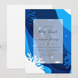 Invitation Sous le Baby shower marin nautique