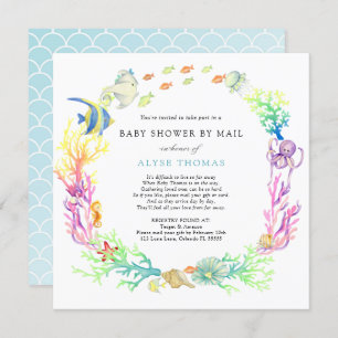 Invitation Sous Le Baby shower Maritime Par La Poste
