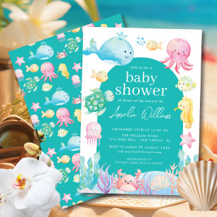 Invitation Sous le Baby shower Sea Adventure