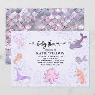 Invitation Sous le Baby shower Sea Baby