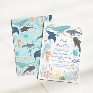 Invitation Sous le Baby shower Sea Boy
