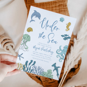 Invitation Sous le Baby shower Sea Boy