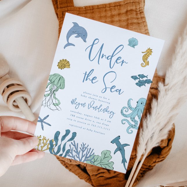 Invitation Sous le Baby shower Sea Boy (Créateur téléchargé)