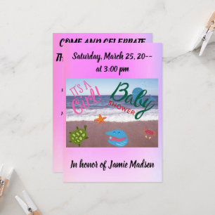 Invitation Sous Le Baby shower Sea Girl