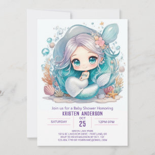 Invitation Sous le Baby shower Sea Serenity