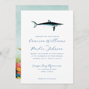 Invitation Sous le Mariage de l'aquarium Sea Blue Shark