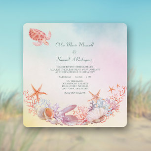 Invitation Sous le Mariage Sea Soft Pastel