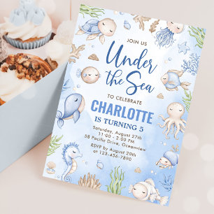 Invitation Sous le parti Anniversaire de enfant de la mer