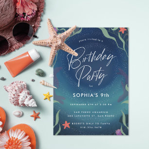 Invitation Sous le parti Anniversaire de enfant de l'océan