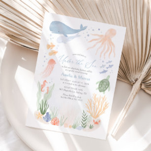 Invitation Sous le parti Sea Gender Reveal