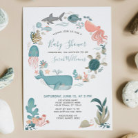 Sous le script du Baby shower d'animaux de l'océan