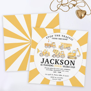 Invitation Sous les camions du chantier de construction invit