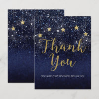 Sous les étoiles Nuit étoilée Or Bleu Merci