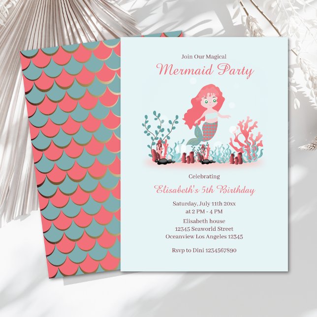 Invitation Sous les princes de sirène de mer Anniversaire (Créateur téléchargé)