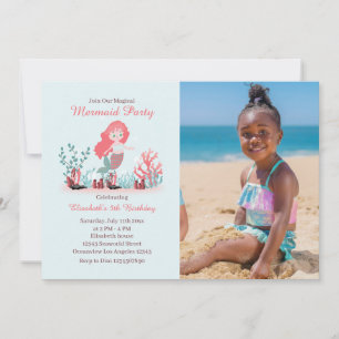 Invitation Sous les princes de sirène de mer Photo d'annivers