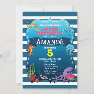 Invitation Sous L'Invitation D'Anniversaire De La Mer
