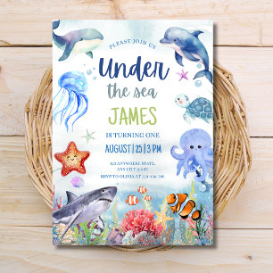 Invitation Sous L'Invitation D'Anniversaire De La Mer, Les An