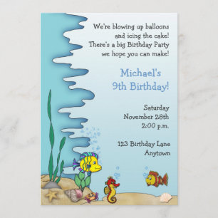 Invitation Sous l'invitation d'anniversaire de mer