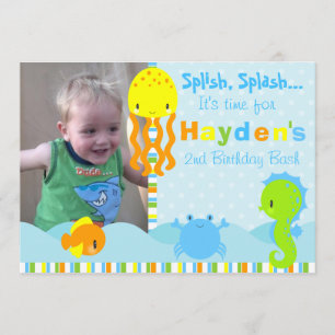 Invitation Sous l'invitation d'anniversaire de mer