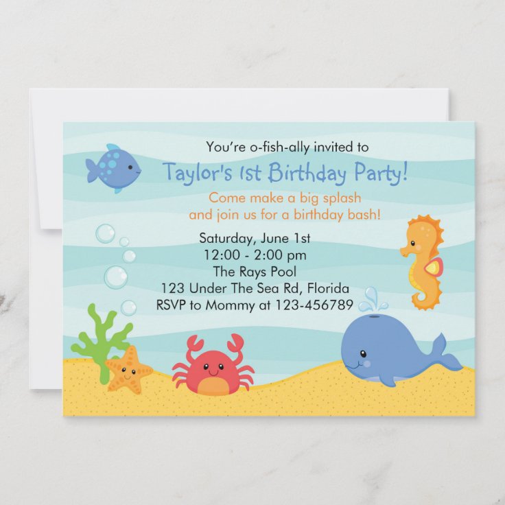 Invitation Sous L Invitation D Anniversaire De Mer Garcons Zazzle Fr