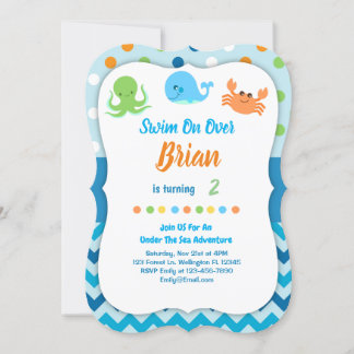 Invitation Sous L'Invitation D'Anniversaire Des Baleines De M