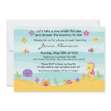 Sous l'invitation de baby shower de mer