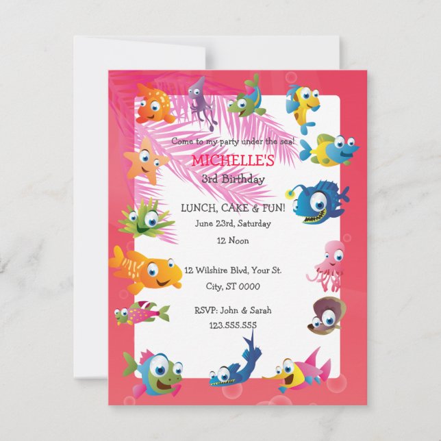 Invitation Sous l'invitation de fête d'anniversaire des (Devant)