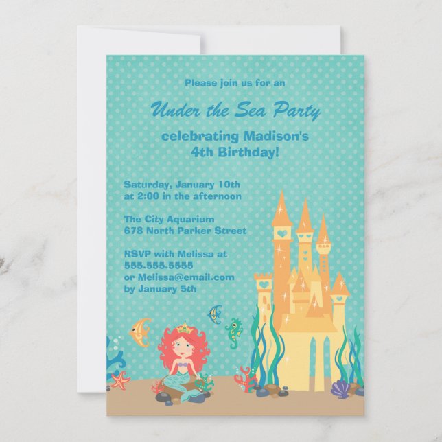 Invitation Sous l'invitation de la fête d'anniversaire de la  (Devant)