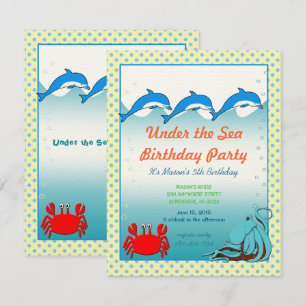 Invitation Sous l'invitation de la mer fête d'anniversaire