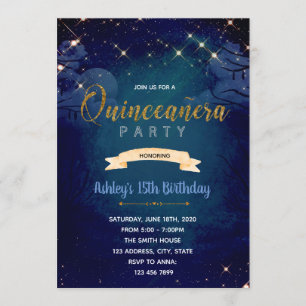 Invitation Sous l'invitation de quinceanera d'étoiles