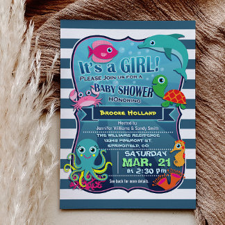 Invitation Sous l'invitation du Baby shower des filles de la