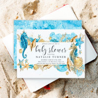 Sous l'invitation du Baby shower des hippocampes d