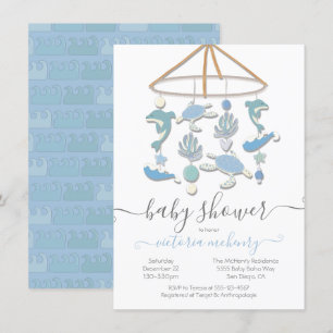 Invitation Sous l'invitation du Baby shower mobile Sea