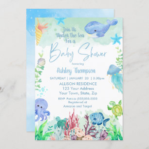 Invitation Sous l'invitation du Baby shower Sea Boys