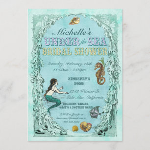 Invitation Sous l'invitation d'une nuptiale de sirènes de mer