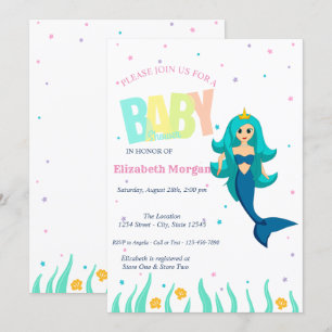 Invitation Sous l'océan, Baby Shower Sirène