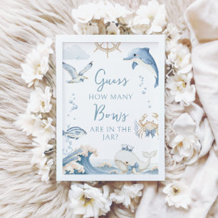 Invitation Sous l'océan Combien de noeuds Baby Boy Shower