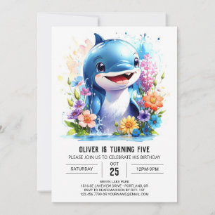 Invitation Sous l'Océan Délice de Dauphin Anniversaire