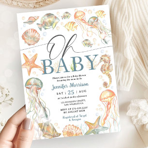 Invitation Sous l'océan Fête de bébé sous l'océan Mixte