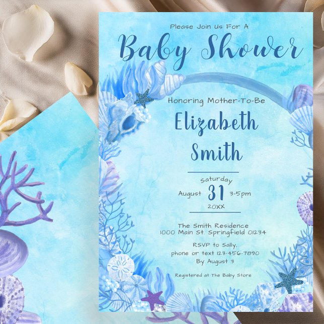 Invitation Sous l'Océan Fête de Naissance de Petit Garçon Ble (Créateur téléchargé)