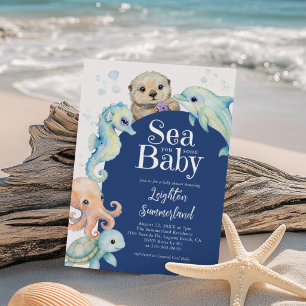 Invitation Sous l'océan Vous Bientôt Baby Shower