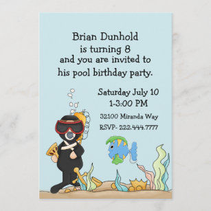 Invitations Faire Part Cartes Anniversaire Plongeur Autonome Zazzle Fr