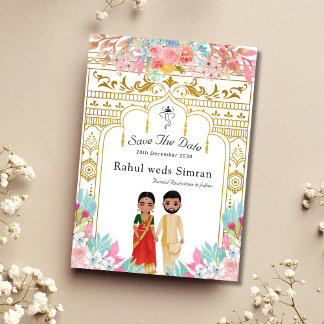 Invitation South Indian enregistrer la date modèle