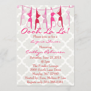 Invitation Soutien-gorge mignon nuptiale/invitation douche de
