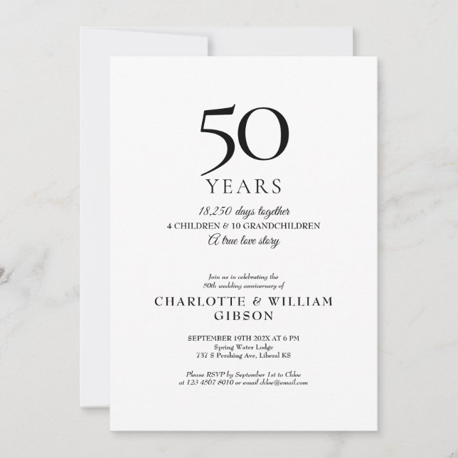 Invitation Souvenirs d'anniversaire de mariage de n'importe q (Devant)
