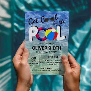 Invitation Soyez Cool Au Bord De La Piscine Anniversaire En
