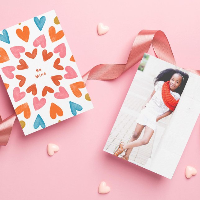 Invitation Soyez le mien Rétro Coeurs Classe Valentine (Créateur téléchargé)