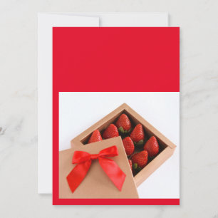 Invitation Soyez ma boîte à arc rouge de fraise Valentine