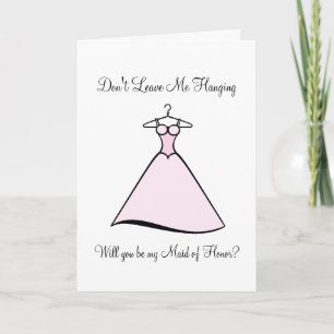 Invitation Soyez ma domestique d'honneur - robe accrochante